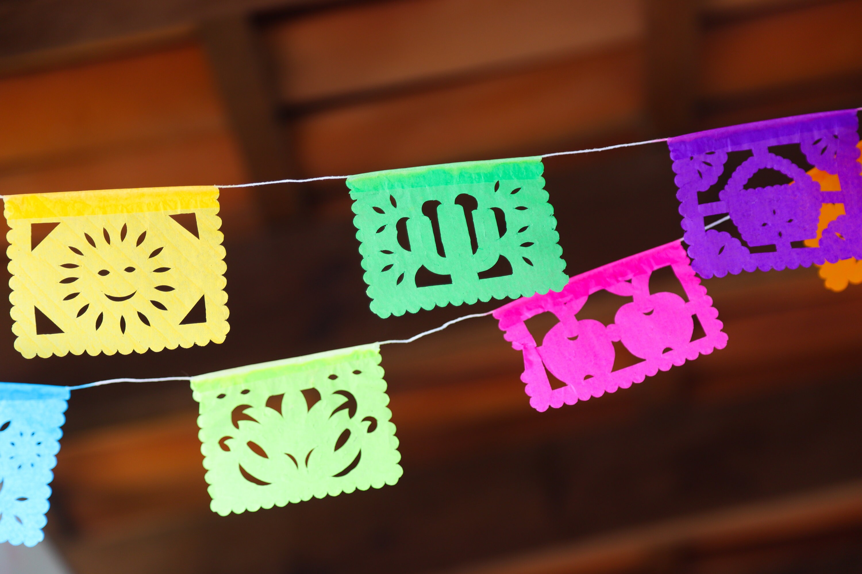 Mini Mexican Papel Picado Banner Rainbow Color Bunting Cut Etsy