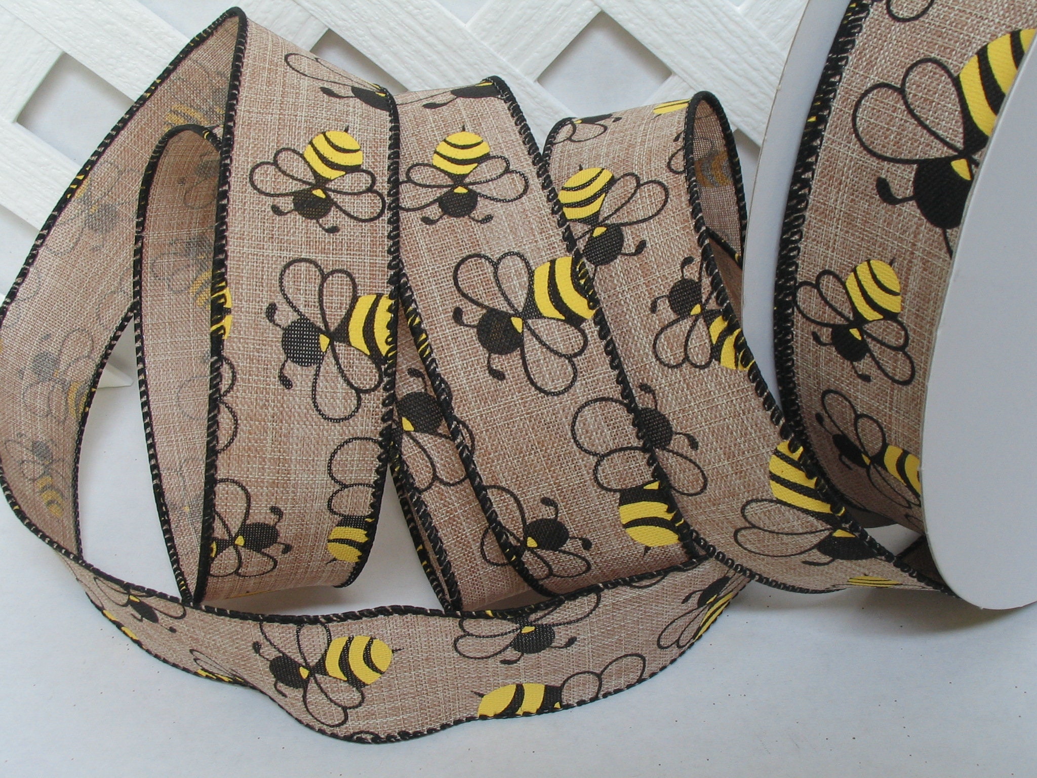 1.5 x 10yds Bumble Bee Ribbon (Copy of RG1624) – The Wreath Shop