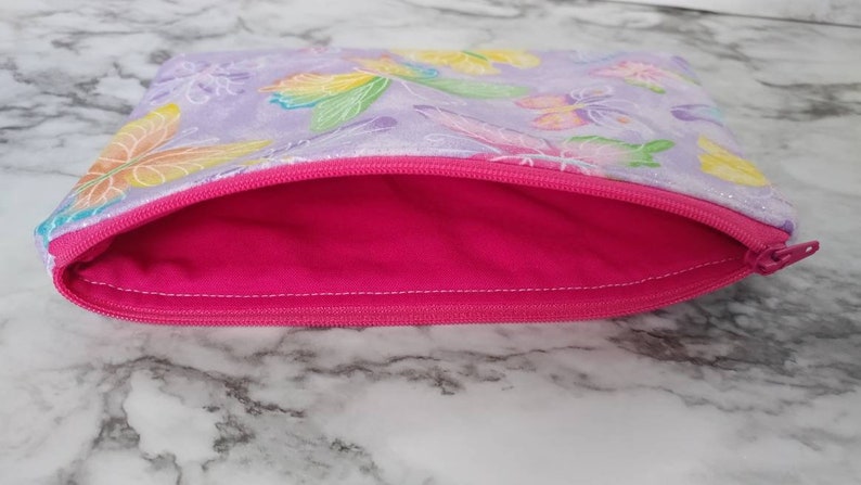 accessories bag makeup bag glitter rainbow butterflies,wallet,gift for her school supplies case art supplies case Zippered pouch