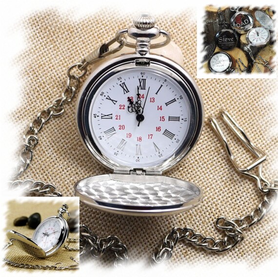 Engraved Pocket Watch Engraved Mens Pocket Watch Etsy