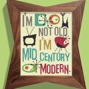 MID CENTURY MODERN - Modern Counted Cross Stitch Pattern - pdf instant download