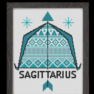 SAGITTARIUS- Modern Counted Cross Stitch Pattern - pdf instant download