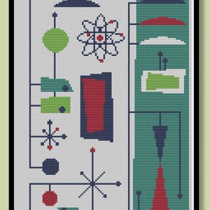 ATOMIC MOD - Modern Counted Cross Stitch Pattern - pdf instant download