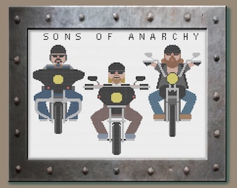 SONS OF ANARCHY - Modern Counted Cross Stitch Pattern - pdf instant download