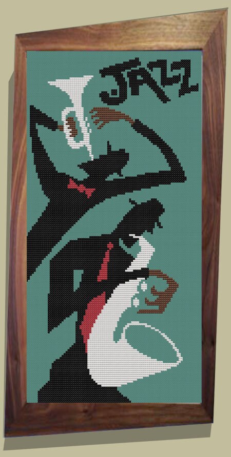 JAZZ Modern Counted Cross Stitch Pattern Pdf Instant - Etsy