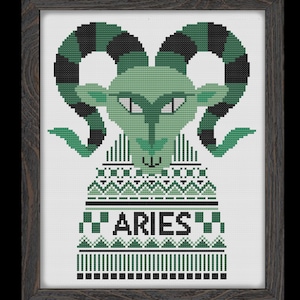 ARIES - Modern Counted Cross Stitch Pattern - pdf instant download