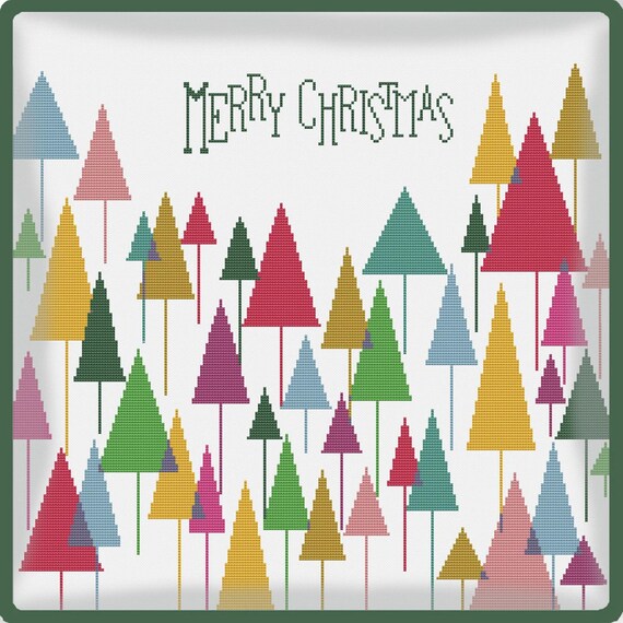 Mid Century Triangles Cross Stitch Kit Mid Century Triangles Cross Stitch Kit