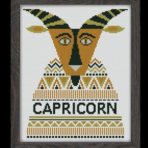 CAPRICORN- Modern Counted Cross Stitch Pattern - pdf instant download