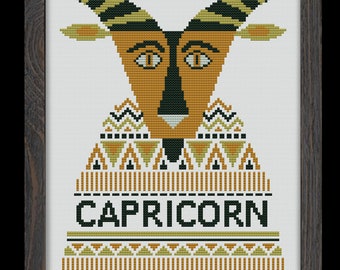 CAPRICORN- Modern Counted Cross Stitch Pattern - pdf instant download