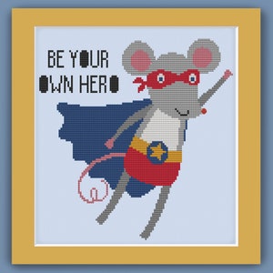 HERO - Modern Counted Cross Stitch Pattern - pdf instant download
