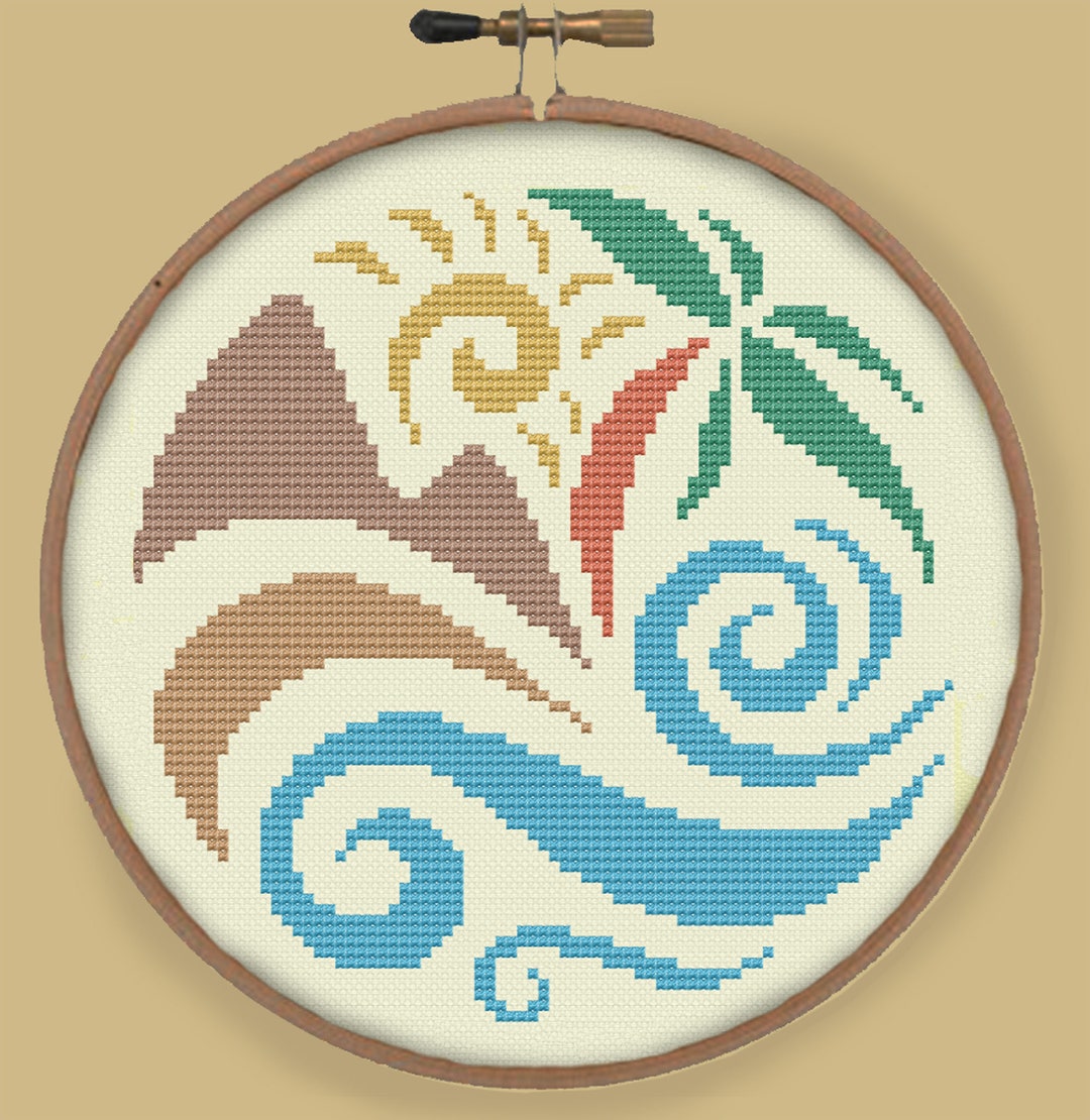 SUMMER FUN - Modern Counted Cross Stitch Pattern - Pdf Instant Download ...