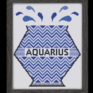 AQUARIUS- Modern Counted Cross Stitch Pattern - pdf instant download