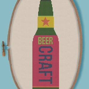 CRAFT BEER - Modern Counted Cross Stitch Pattern - pdf instant download