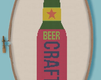 CRAFT BEER - Modern Counted Cross Stitch Pattern - pdf instant download