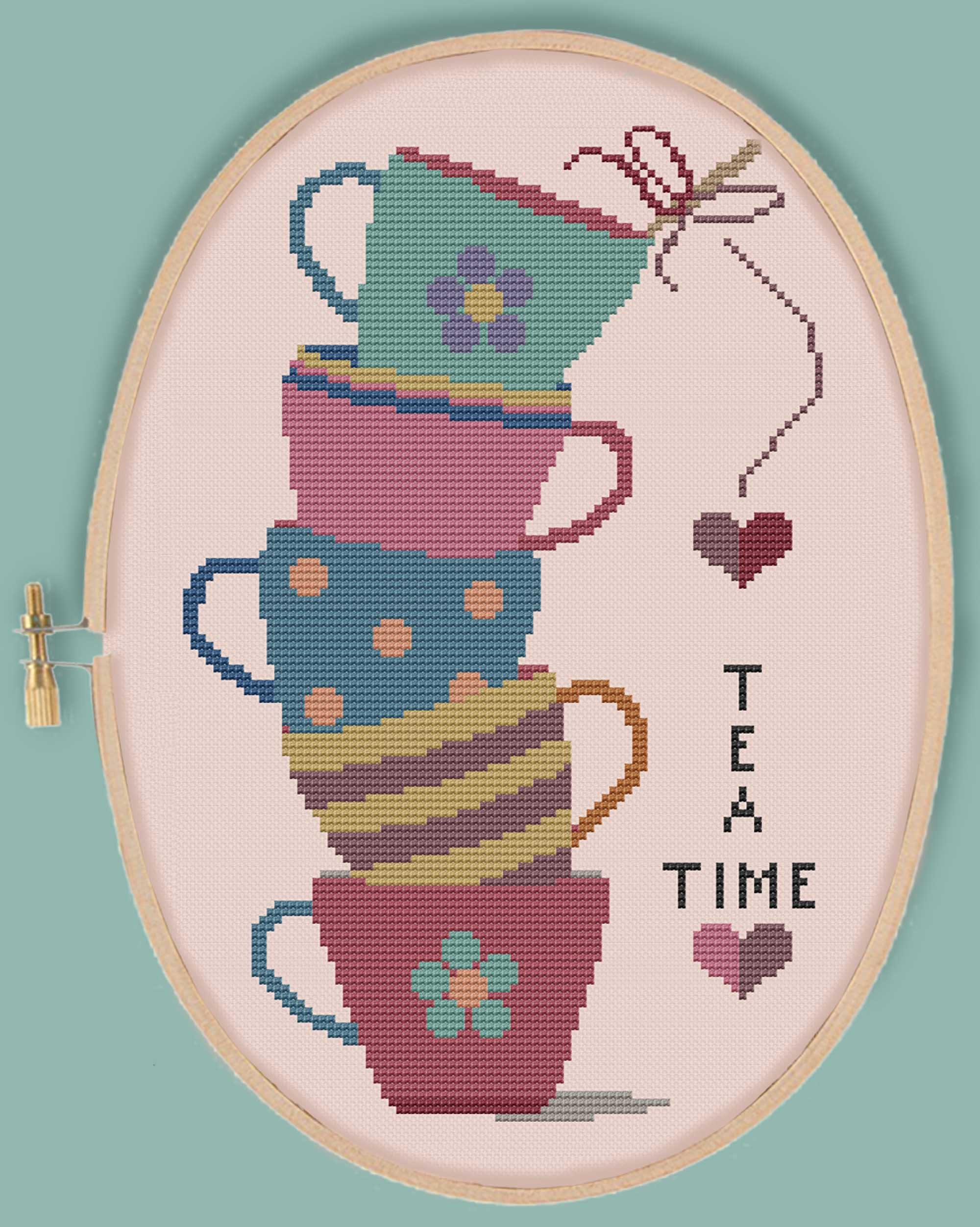 TEA TIME - Modern Counted Cross Stitch Pattern - Pdf Instant Download ...