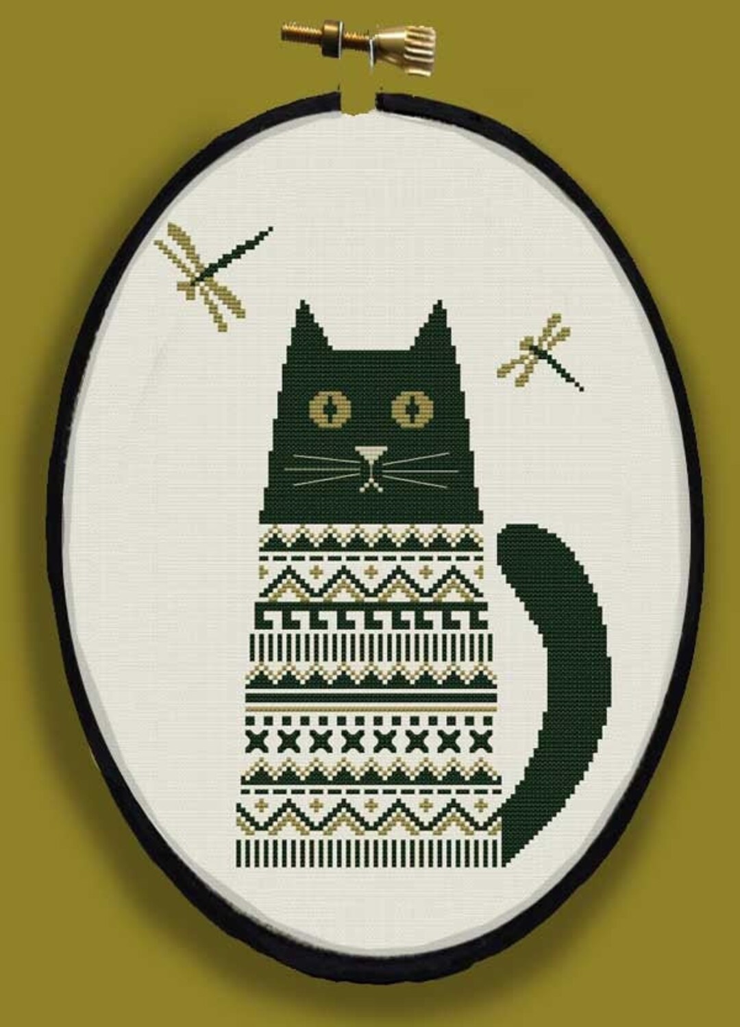 LE CHAT NOIR Modern Counted Cross Stitch Pattern Pdf Instant Download ...