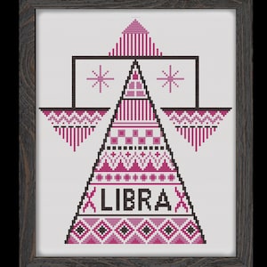 LIBRA- Modern Counted Cross Stitch Pattern - pdf instant download