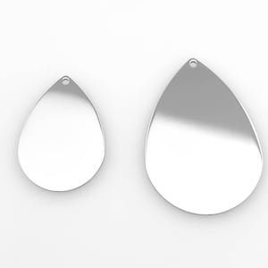 10 x Tear Drop Anhänger, hochpolierter Edelstahl, Rohlinge, hohe Qualität, USA, Edelstahl ovale Form, Anhänger, Paket von 10