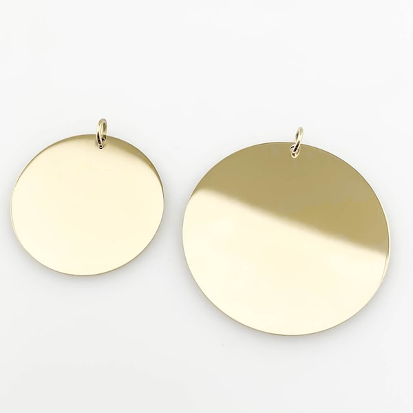 Large Highly Polished Gold Plated Stainless Steel Blanks, Discs. High Quality, USA, Gold Tags, Plates, 38mm & 50mm