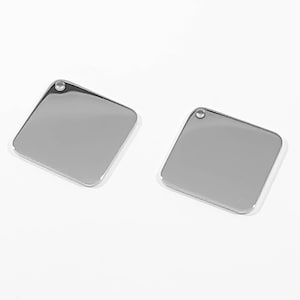 Highly Polished Or Matte Stainless Steel Square Blanks, High Quality, USA, Stainless Steel Square  Pendants, Package of 10,