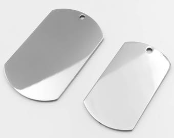 Dog Tag Blanks-Stainless Steel -Single Or Package of 10, Highly Polished Shiny Or Matte , High Quality, USA, Stainless Steel Tags-Military