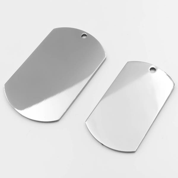 Dog Tag Blanks-Stainless Steel -Single Or Package of 10, Highly Polished Shiny Or Matte , High Quality, USA, Stainless Steel Tags-Military