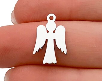 Encantos de ángel de acero inoxidable, encanto