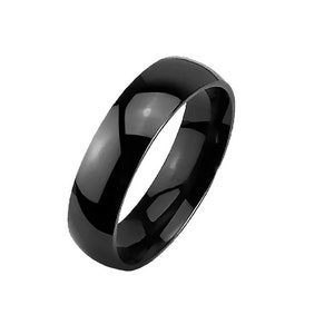 Stainless steel Ring Band-Black - Comfort Fit-Stainless Steel Ring-Mens or Womens Ring - High Quality, USA,  Engraving metal