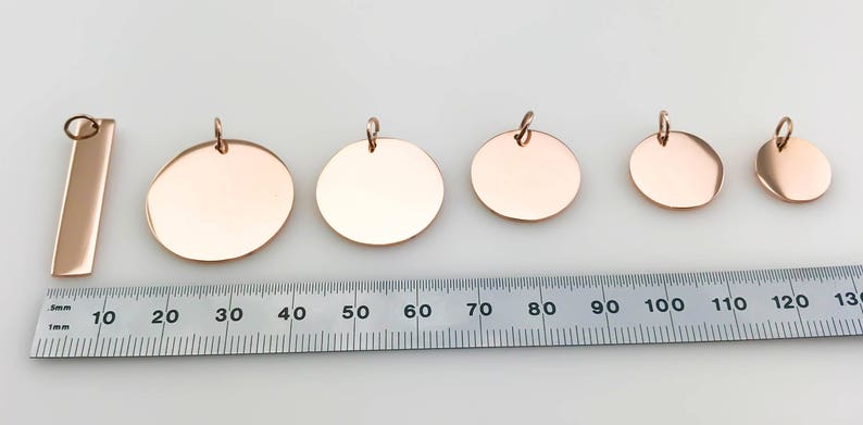 Rose Stainless Discs 10-50mm, Bulk Steel Blank Tags, 10pk, Polished Pendant, Silver Gold Plated, Quality, Engraving, Stamping, Wholesale USA image 5