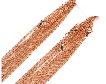 Rose Gold Plated 2mm Stainless Steel Chains, 2mm Finished  Rose Gold Stainless Steel Chains, High Quality, US Seller,  Rose Gold Chains