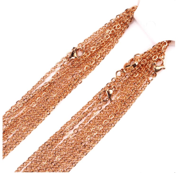 Rose Gold Plated 2mm Stainless Steel Chains 2mm Finished Rose Etsy