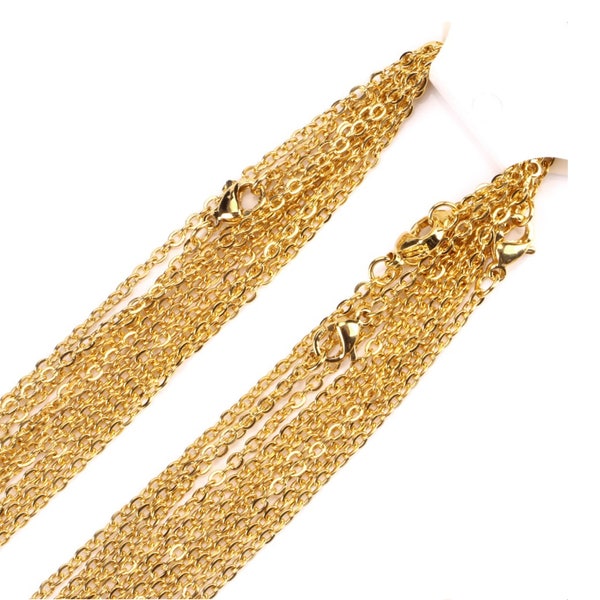 Gold Plated 1.5mm Stainless Steel Chains, 1.5mm Finished Gold Stainless Steel Chains, High Quality, US Seller, Gold Chains