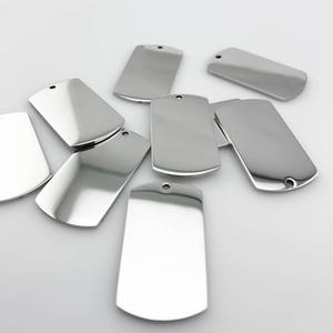 Package of 10, Highly Polished Or Matte Stainless Steel Dog Tag Blanks, High Quality, USA, Stainless Steel Tags image 5