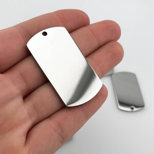 Package of 10, Highly Polished Or Matte Stainless Steel Dog Tag Blanks, High Quality, USA, Stainless Steel Tags image 3