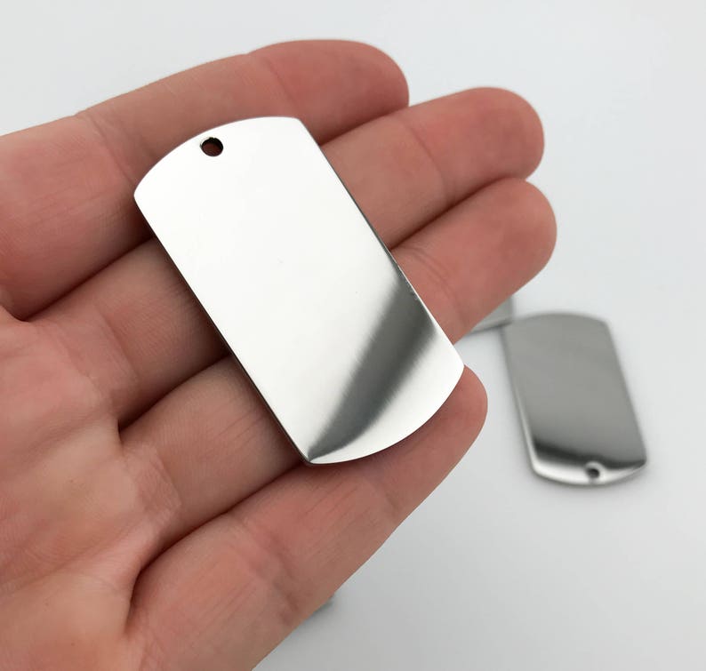 Package of 10, Highly Polished Or Matte Stainless Steel Dog Tag Blanks, High Quality, USA, Stainless Steel Tags image 3