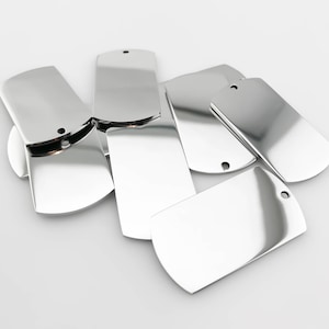 Package of 10, Highly Polished Or Matte Stainless Steel Dog Tag Blanks, High Quality, USA, Stainless Steel Tags image 1
