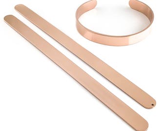 Rose Gold Cuff Blanks, Bracelets, Stainless Steel Bracelet Blanks, 3/8"x6", High Quality, USA, Rose Gold Stainless Steel Cuffs