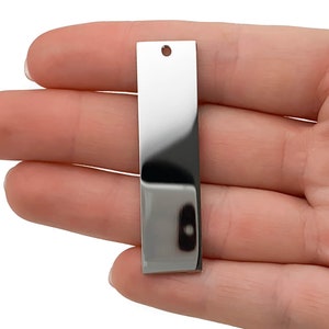 Package of 10, Highly Polished Stainless Steel Blanks, High Quality, USA, Stainless Steel Mini Vertical Bars, Bars image 3