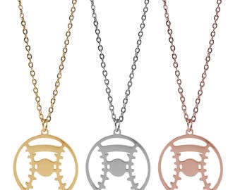 Baseball Pendant Necklace-Stainless Steel- Silver-Gold-Rose Gold-Sports Teams-Single Or 10 Pack