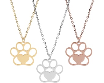 Stainless Steel Paw charms, Necklace, Cat Paw, Dog Paw, Pet lover.