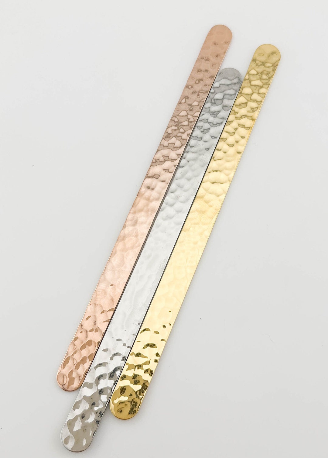 Stainless Steel Hammered Bracelet Blank, Cuff Blanks, Highly Polished