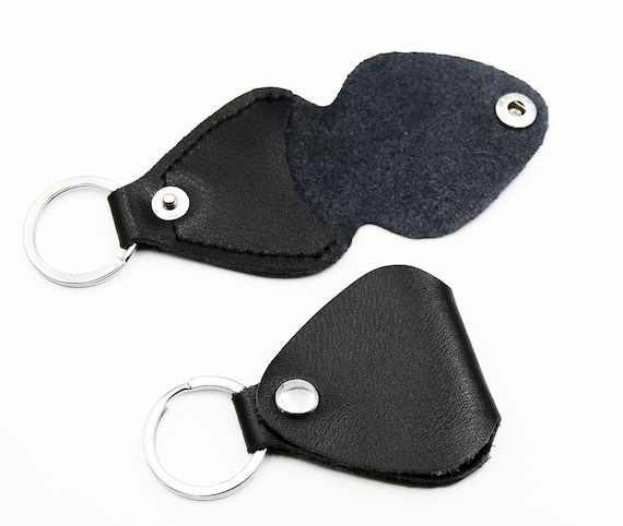 Leather Guitar Pick Case, Pick Holder, Plectrum Case, Keychain Plectrum Holder, Quick Ship US