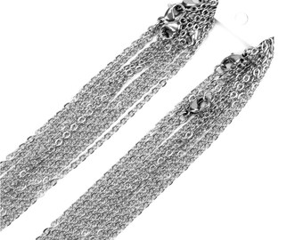 Cadenas de acero inoxidable, cadenas de acero inoxidable con acabado de 2 mm, alta calidad, vendedor estadounidense, cadenas plateadas.