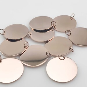 Rose Stainless Discs 10-50mm, Bulk Steel Blank Tags, 10pk, Polished Pendant, Silver Gold Plated, Quality, Engraving, Stamping, Wholesale USA image 4