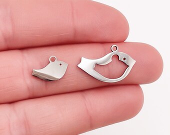 Bird-Dove Charms, Dainty Charms, Stainless Steel, Gold, Rose -Jewelry Crafts, No Tarnish, USA, Bulk, Wholesale Findings