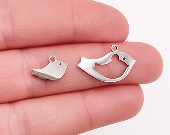 Bird-Dove Charms, Dainty Charms, Stainless Steel, Gold, Rose -Jewelry Crafts, No Tarnish, USA, Bulk, Wholesale Findings