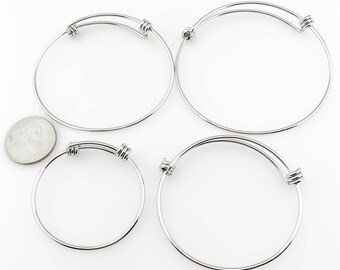 10pcs 2.5 Inch Expandable Blank Bangle Bracelets With Removable Ball...