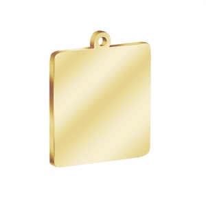Square Tag Edelstahl-Rohlinge mit Silber- und Gold-Finish, Paket mit 10 Stück, hochglanzpoliert, USA, Gravur-Stempel-Anhänger