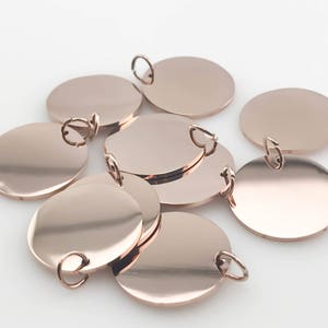 Rose Stainless Discs 10-50mm, Bulk Steel Blank Tags, 10pk, Polished Pendant, Silver Gold Plated, Quality, Engraving, Stamping, Wholesale USA image 3