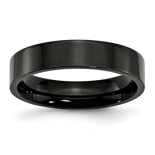 Fashion Month 19mm Black Stainless Steel Ring - Wide Matte Band, Unisex, Size 13